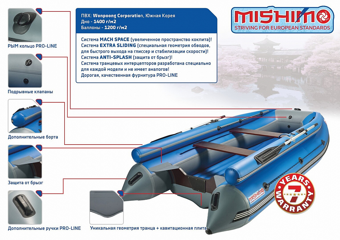 Лодка MISHIMO FAMILY LITE DF 430 в Новороссийске