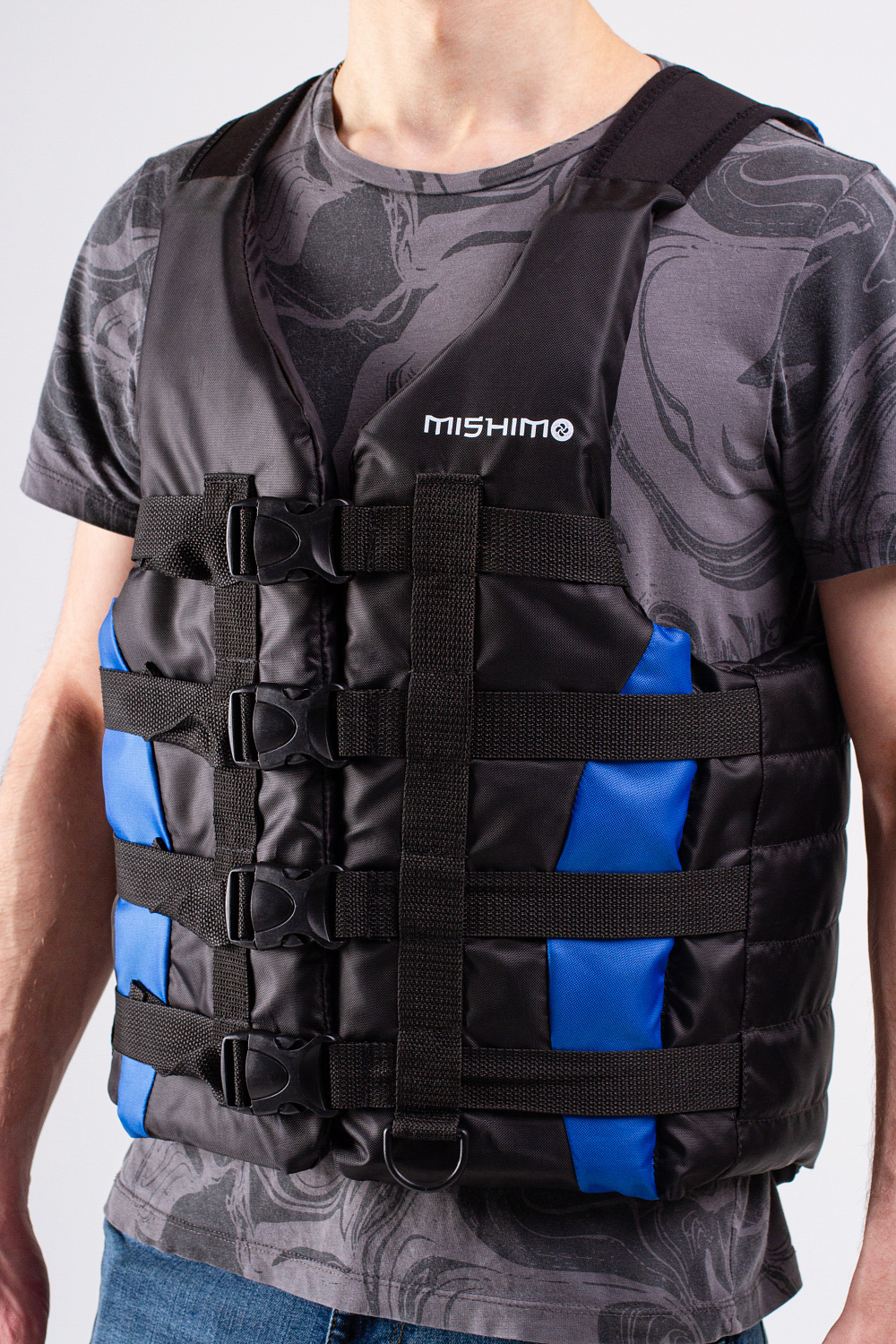 Жилет спасательный MISHIMO PRO Премиум качества Черно-синий в Новороссийске