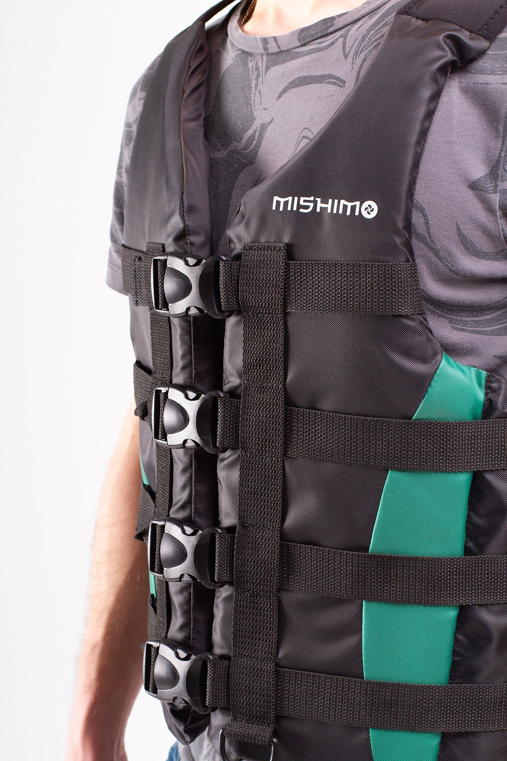 Жилет спасательный MISHIMO PRO Премиум качества Черно-зеленый в Новороссийске