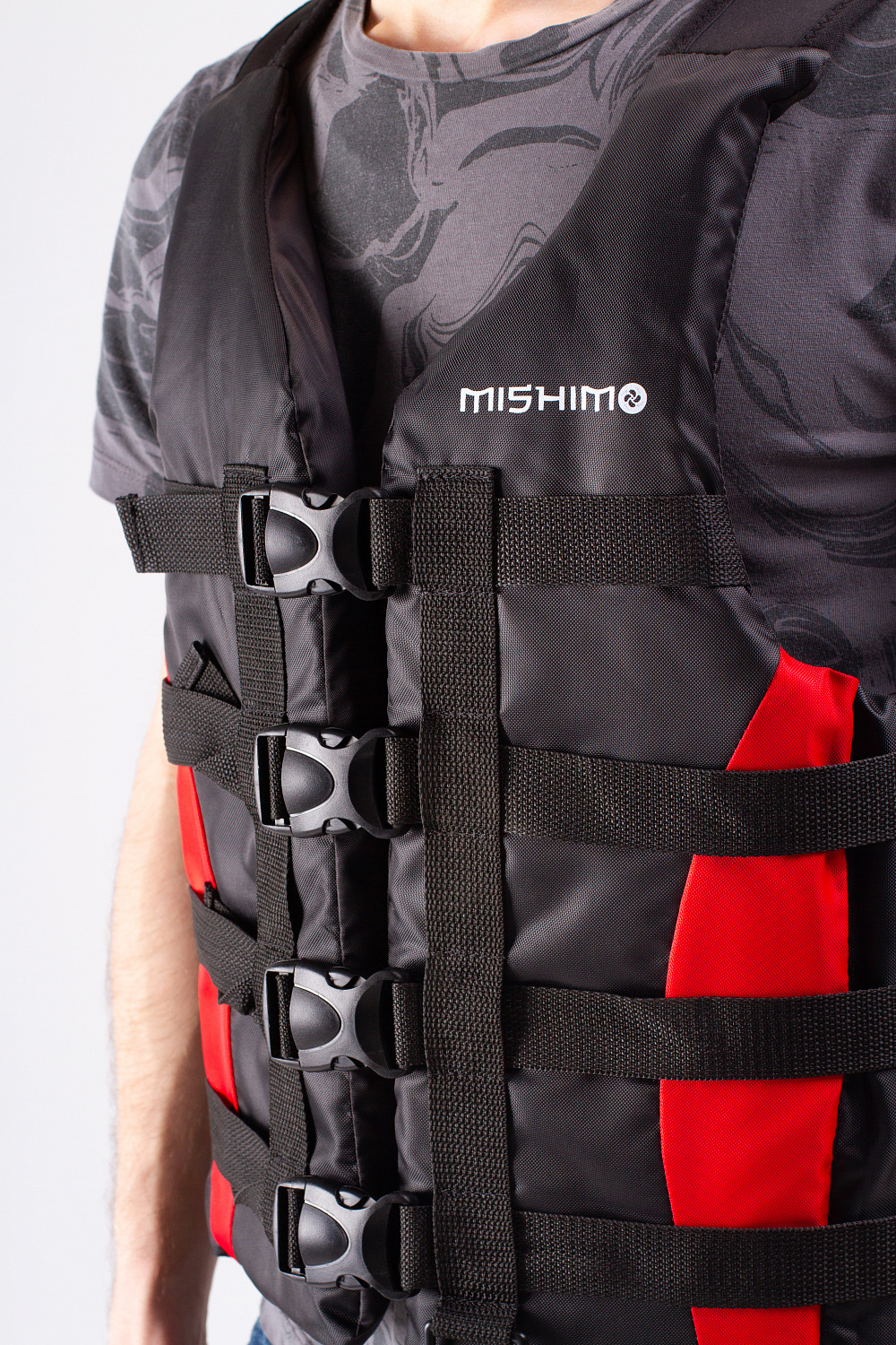 Жилет спасательный MISHIMO PRO Премиум качества Черно-красный в Новороссийске