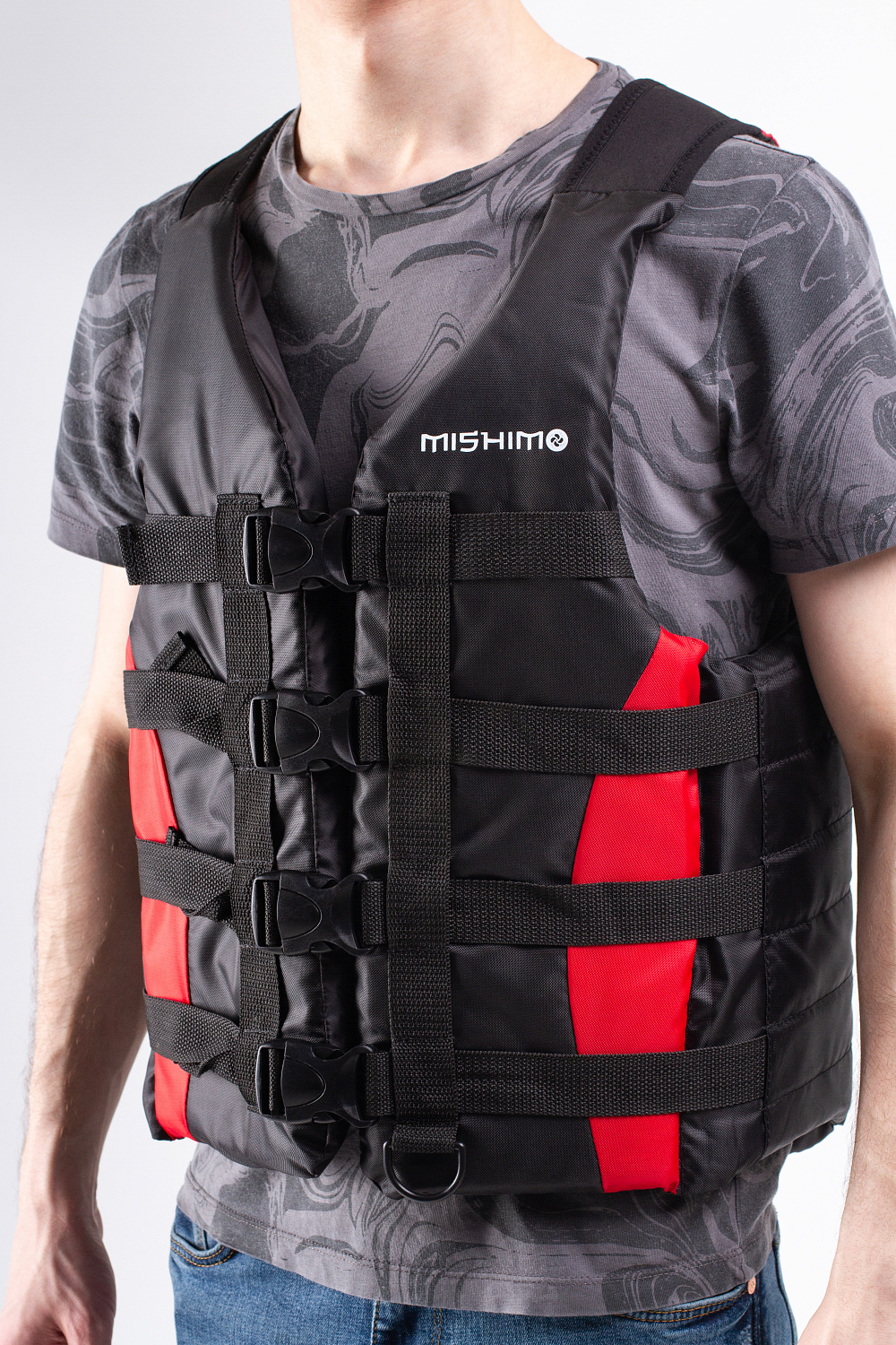 Жилет спасательный MISHIMO PRO Премиум качества Черно-красный в Новороссийске